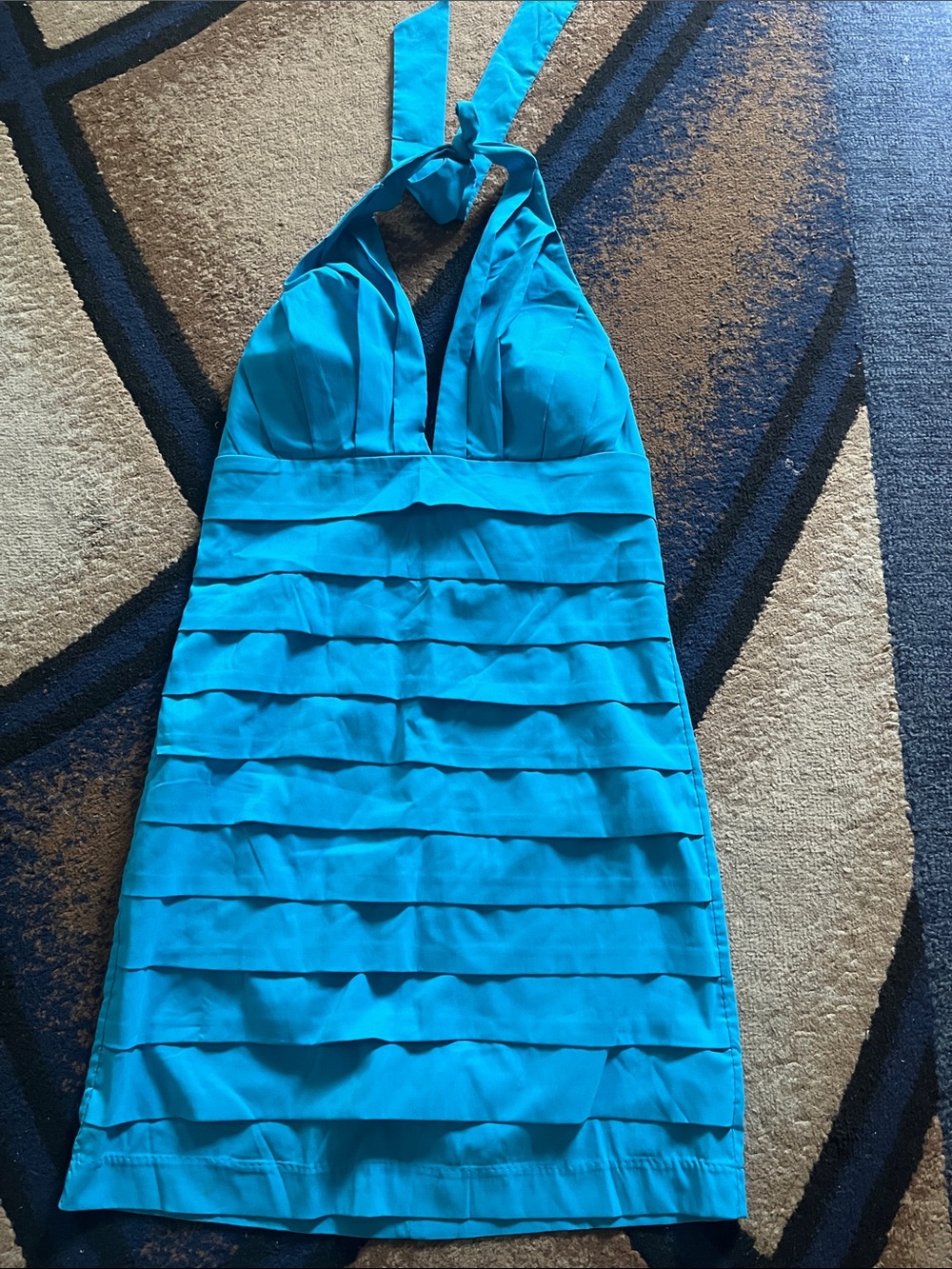 Body Central Turquoise Halter One-Piece Swimdress